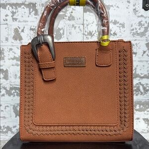 Wrangler Brown Mini Bag with Woven Accents